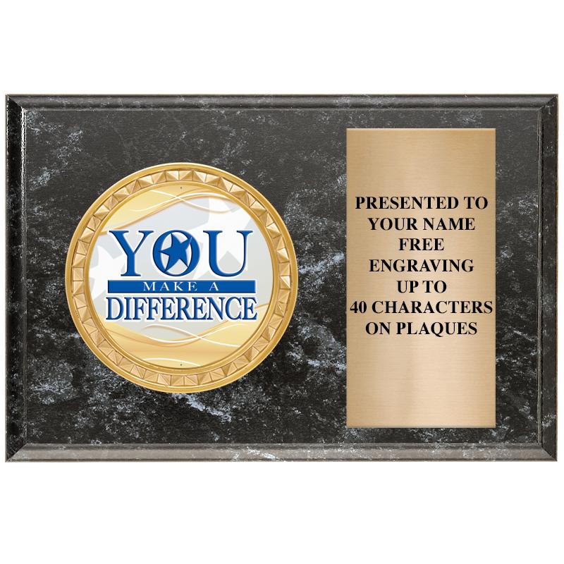 6" X 4" BLACK MBL INSERT PLQ