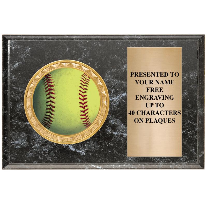 6" X 4" BLACK MBL INSERT PLQ