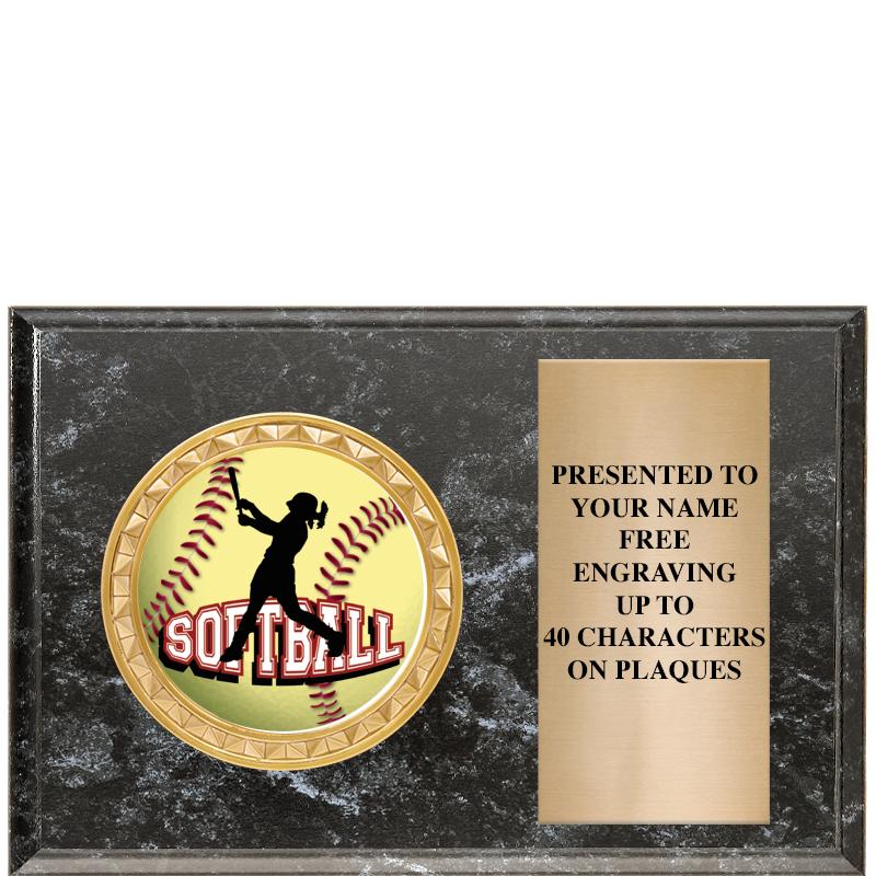 6" X 4" BLACK MBL INSERT PLQ