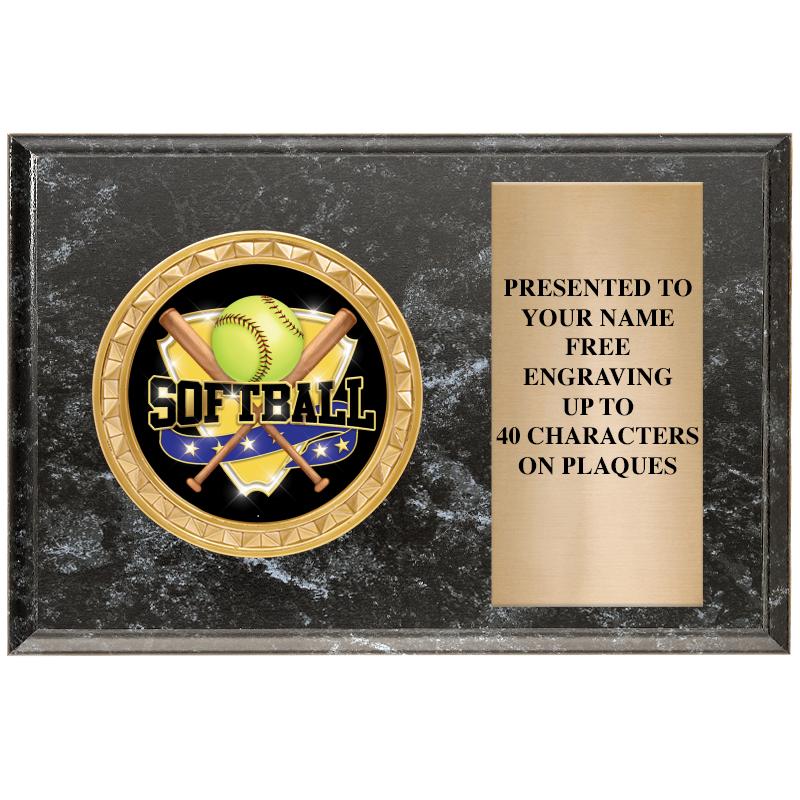 6" X 4" BLACK MBL INSERT PLQ