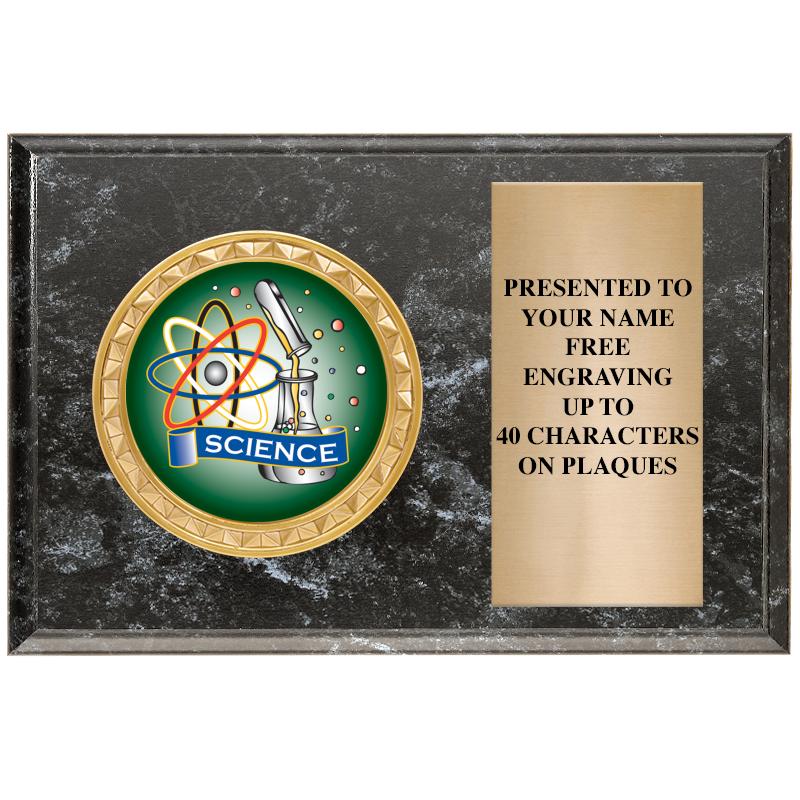 6" X 4" BLACK MBL INSERT PLQ