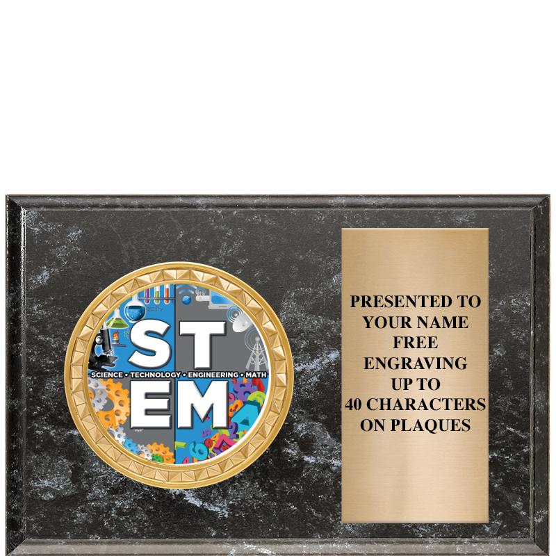 6" X 4" BLACK MBL INSERT PLQ