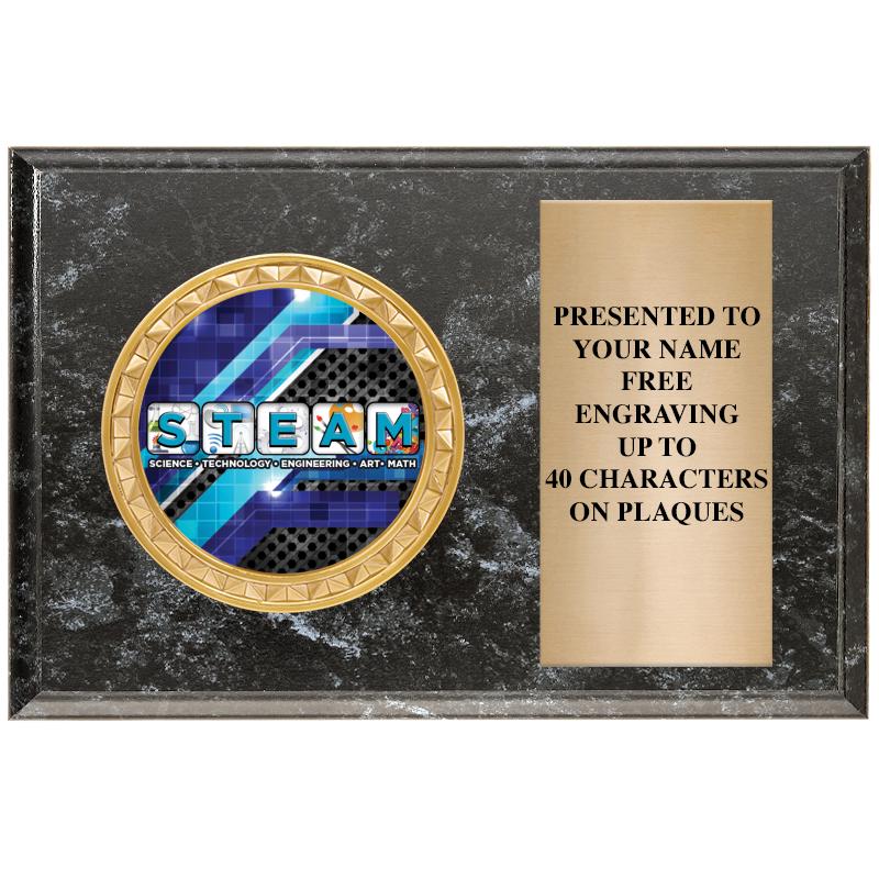 6" X 4" BLACK MBL INSERT PLQ