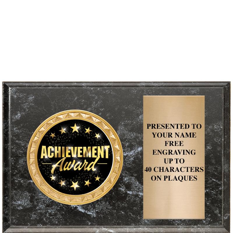 6" X 4" BLACK MBL INSERT PLQ