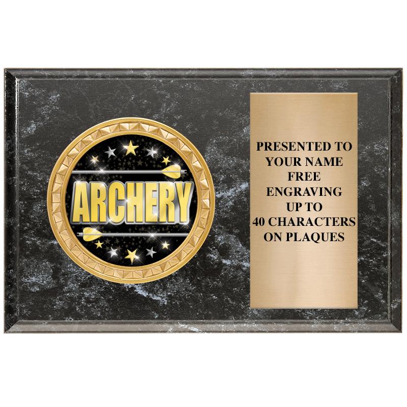 6" X 4" BLACK MBL INSERT PLQ