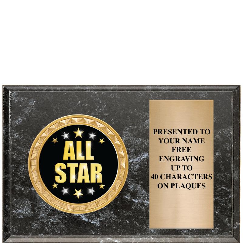 6" X 4" BLACK MBL INSERT PLQ