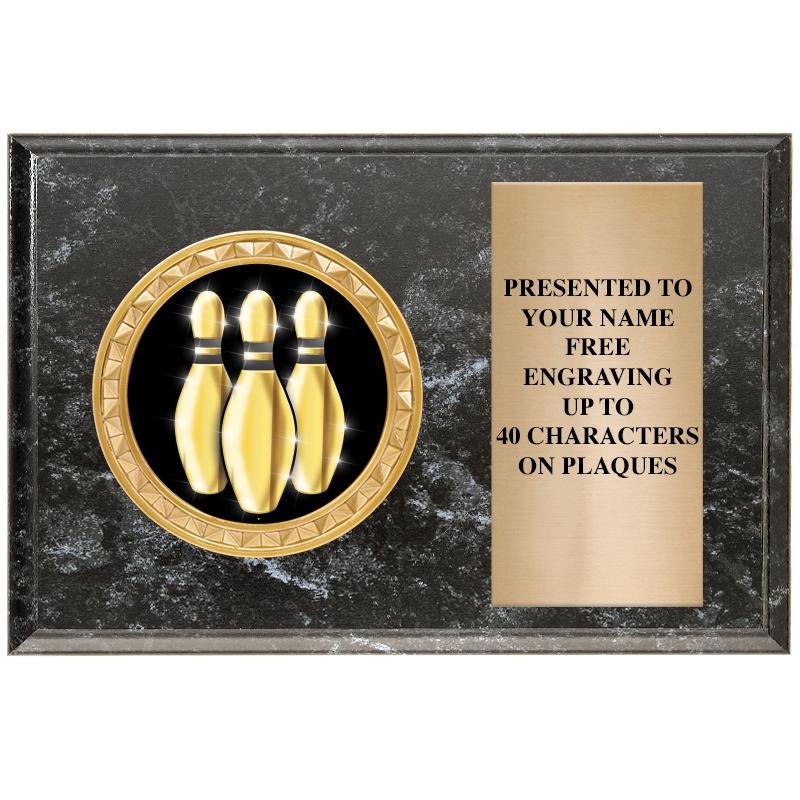 6" X 4" BLACK MBL INSERT PLQ