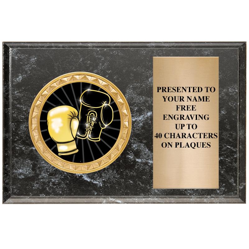 6" X 4" BLACK MBL INSERT PLQ