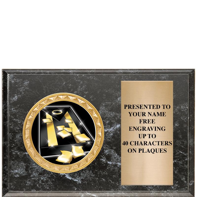 6" X 4" BLACK MBL INSERT PLQ