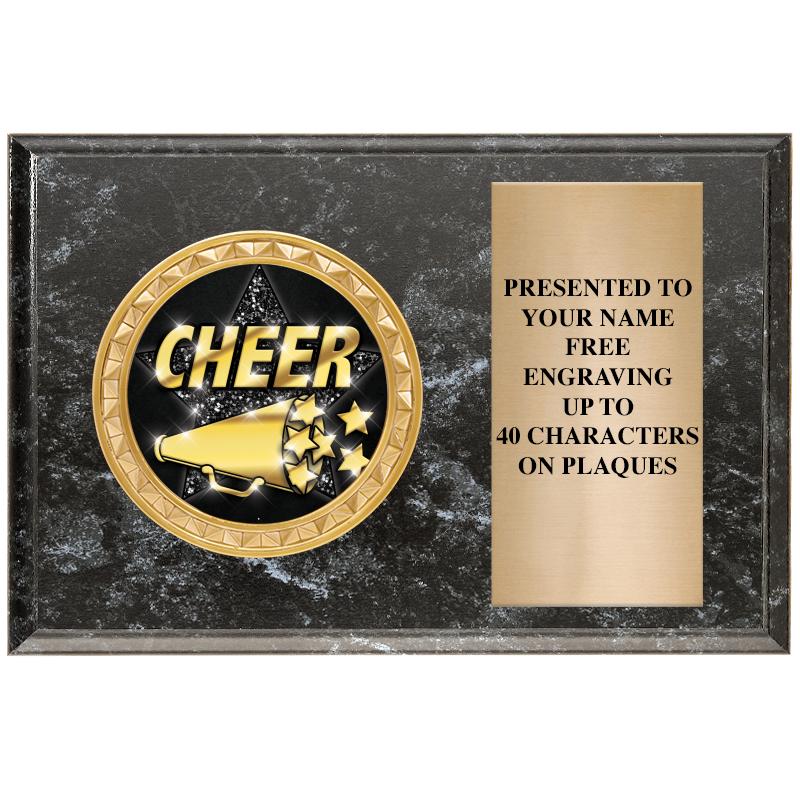 6" X 4" BLACK MBL INSERT PLQ