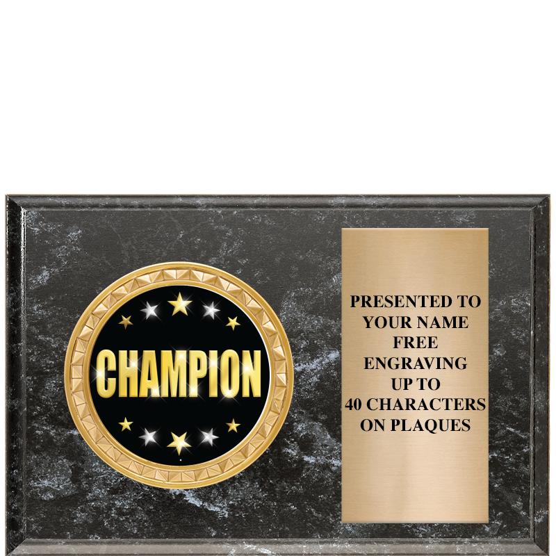 6" X 4" BLACK MBL INSERT PLQ