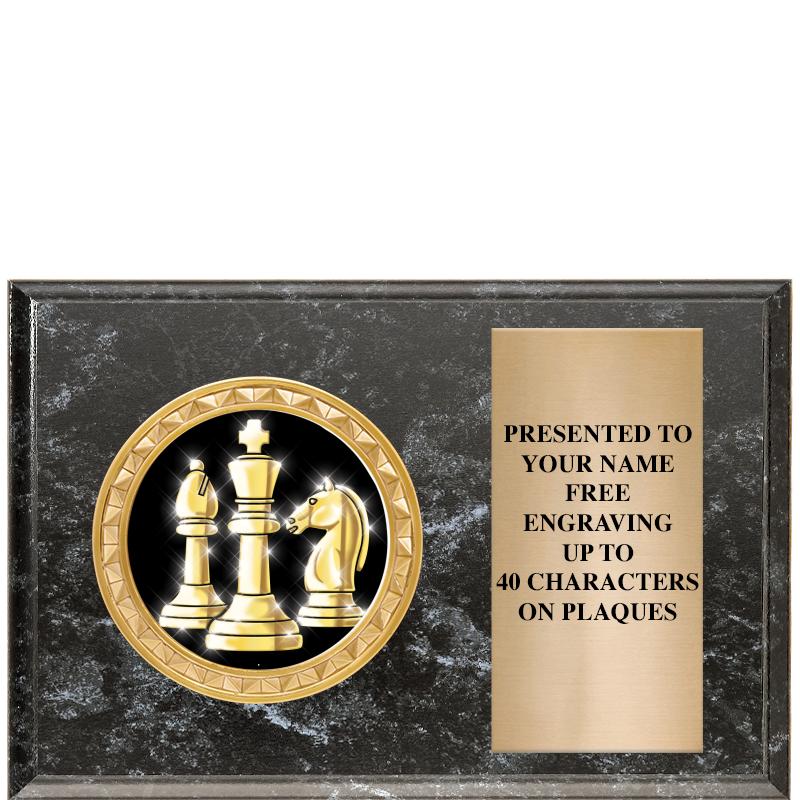 6" X 4" BLACK MBL INSERT PLQ