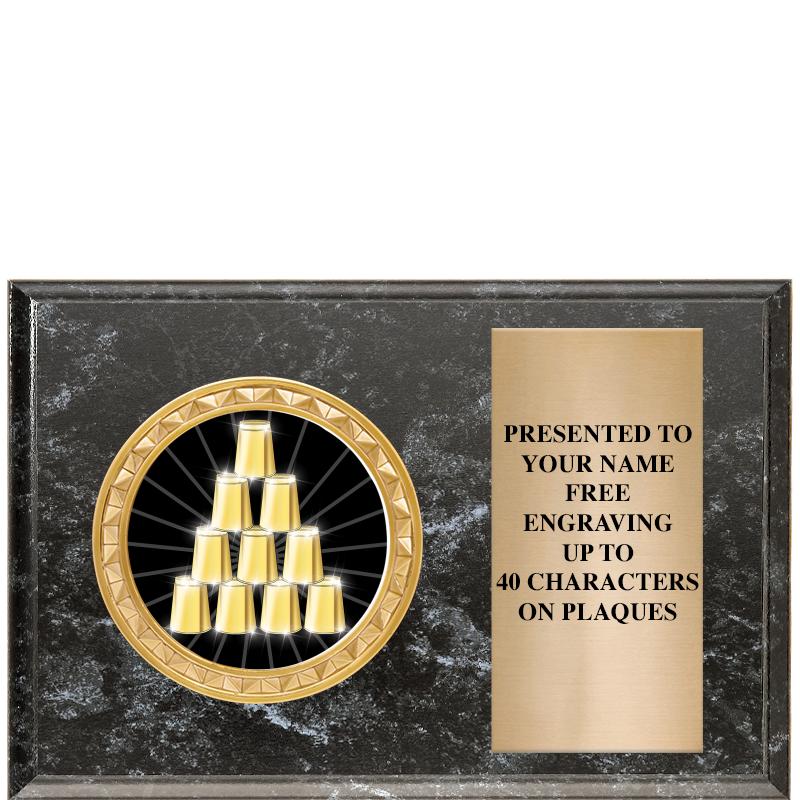 6" X 4" BLACK MBL INSERT PLQ