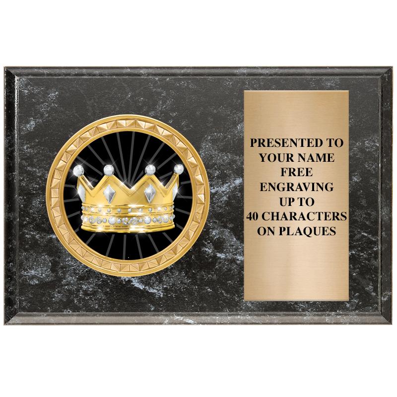 6" X 4" BLACK MBL INSERT PLQ