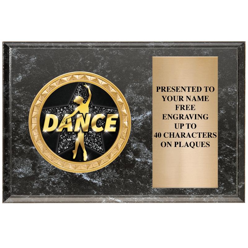 6" X 4" BLACK MBL INSERT PLQ