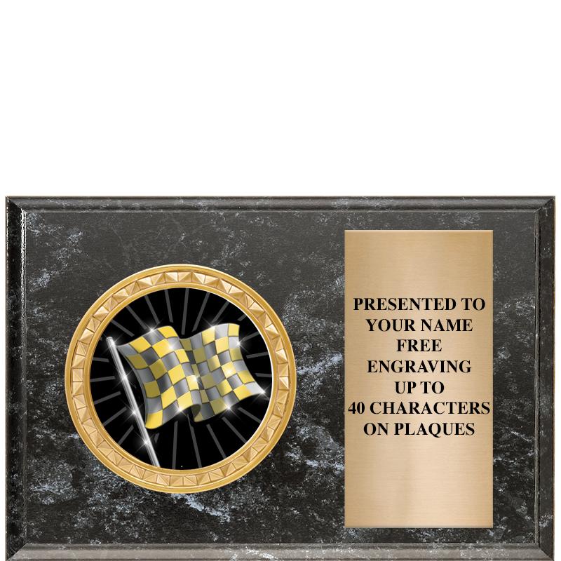 6" X 4" BLACK MBL INSERT PLQ