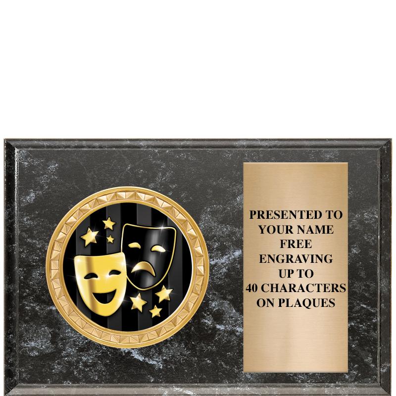 6" X 4" BLACK MBL INSERT PLQ