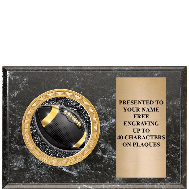 6" X 4" BLACK MBL INSERT PLQ