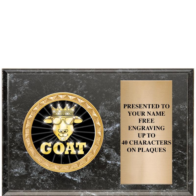 6" X 4" BLACK MBL INSERT PLQ