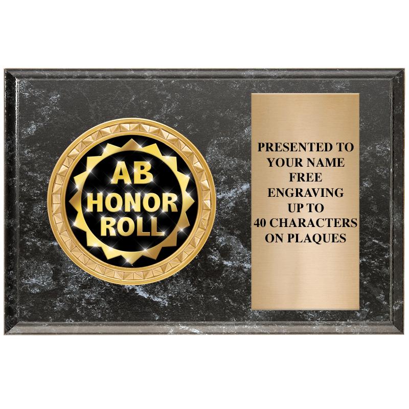 6" X 4" BLACK MBL INSERT PLQ