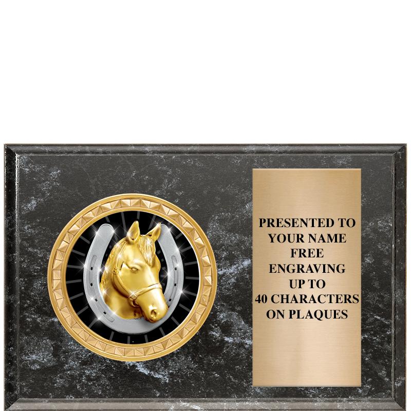 6" X 4" BLACK MBL INSERT PLQ