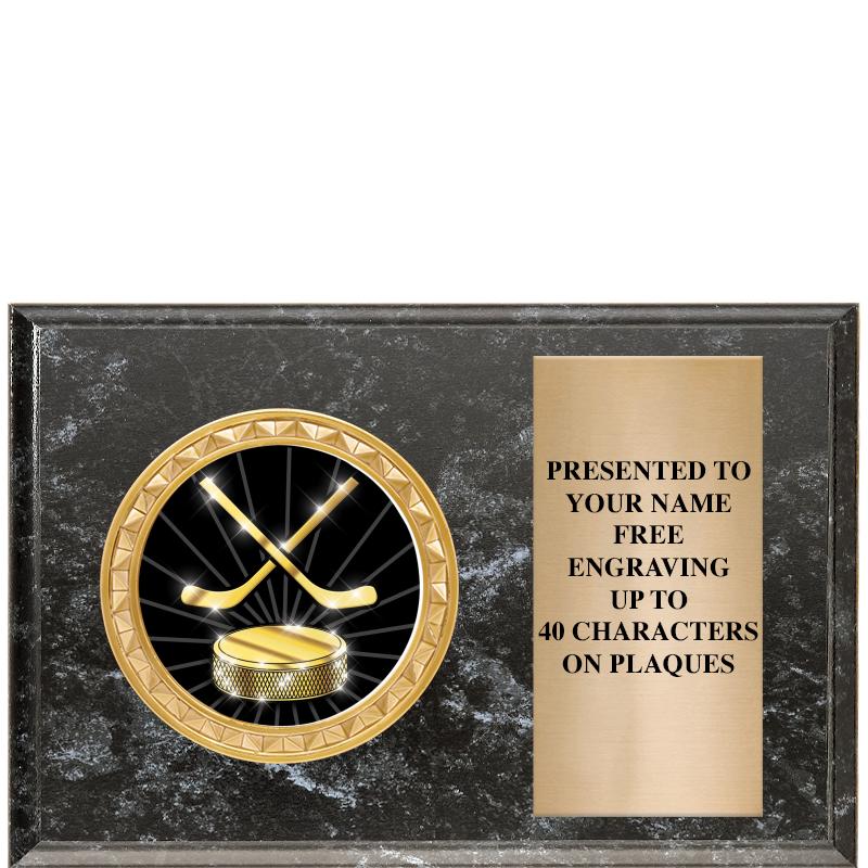 6" X 4" BLACK MBL INSERT PLQ