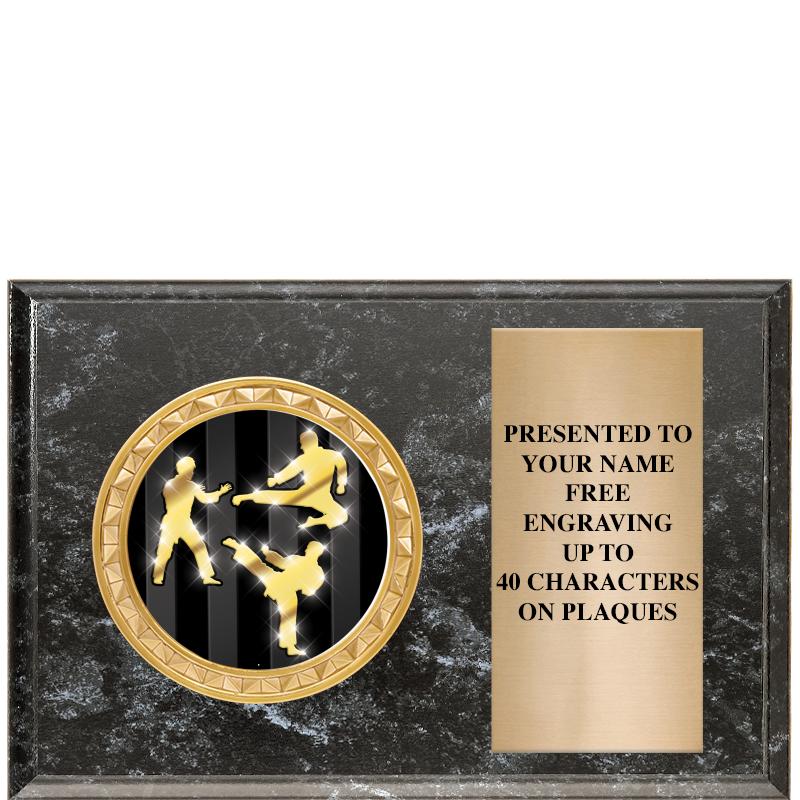 6" X 4" BLACK MBL INSERT PLQ