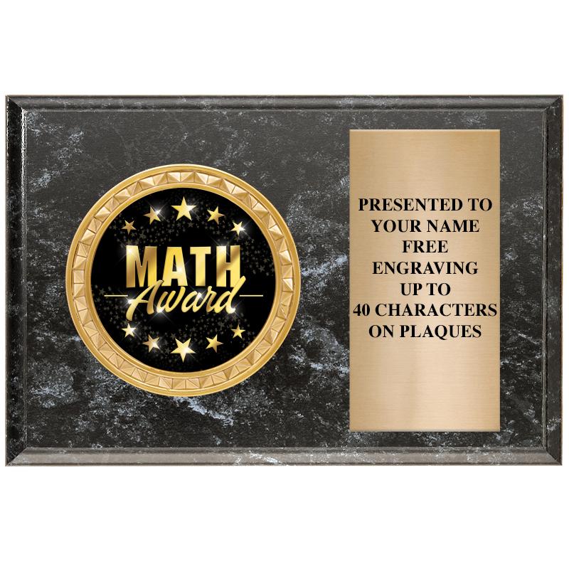 6" X 4" BLACK MBL INSERT PLQ