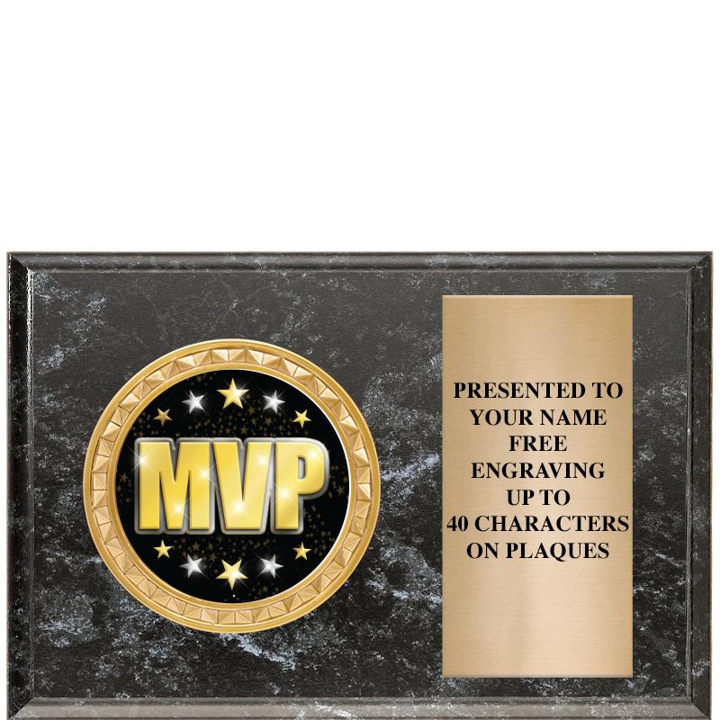 6" X 4" BLACK MBL INSERT PLQ