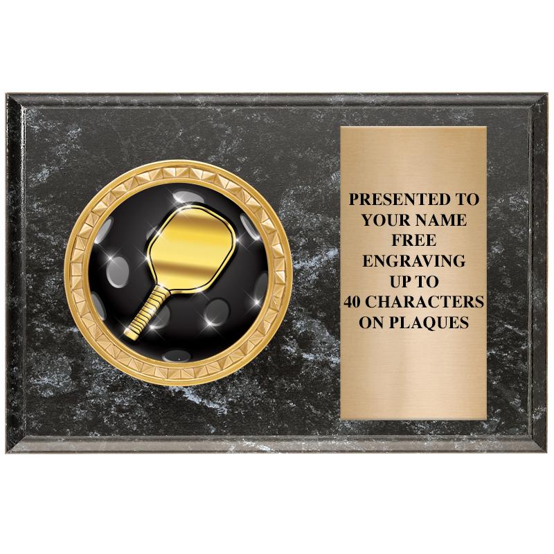 6" X 4" BLACK MBL INSERT PLQ