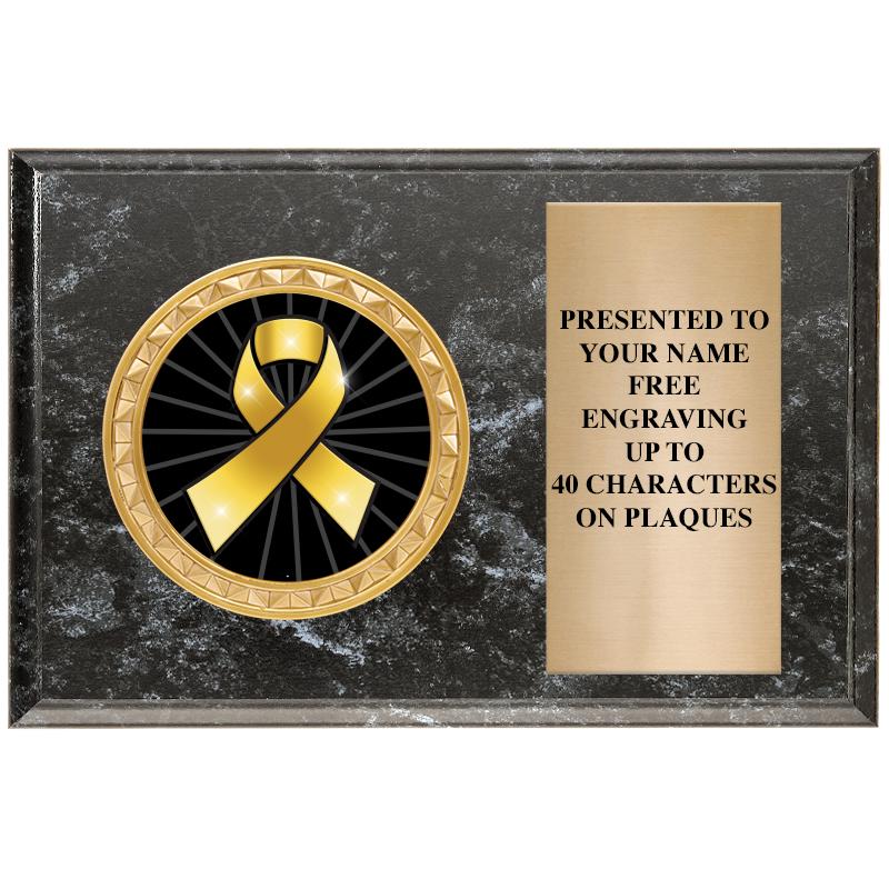 6" X 4" BLACK MBL INSERT PLQ