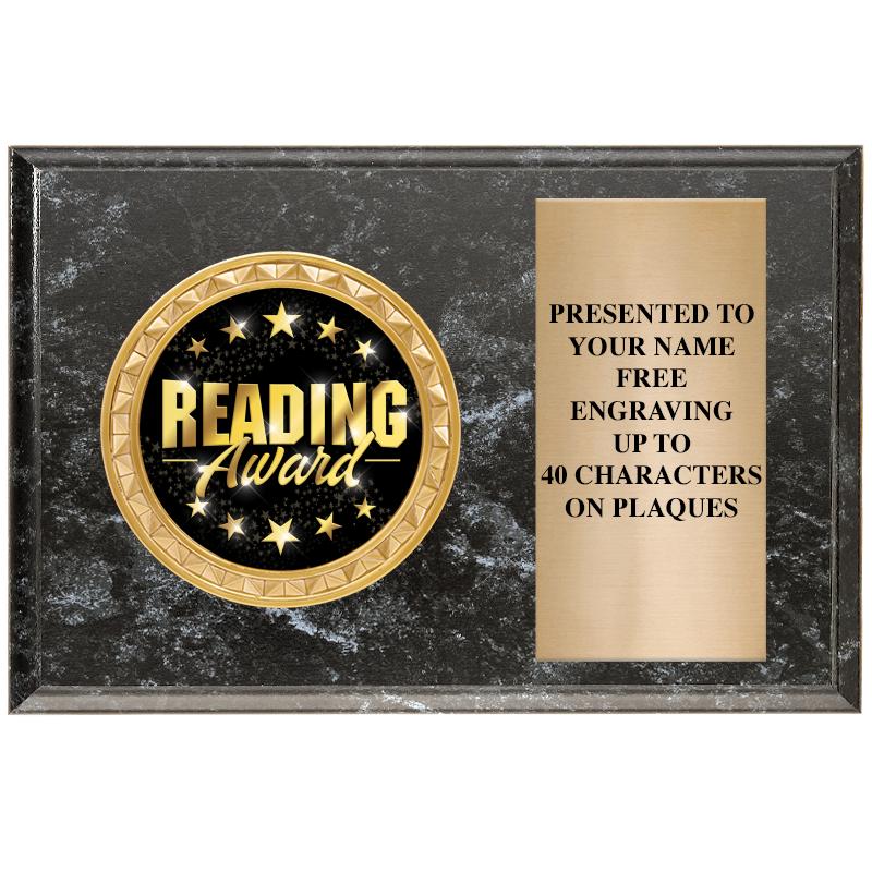 6" X 4" BLACK MBL INSERT PLQ