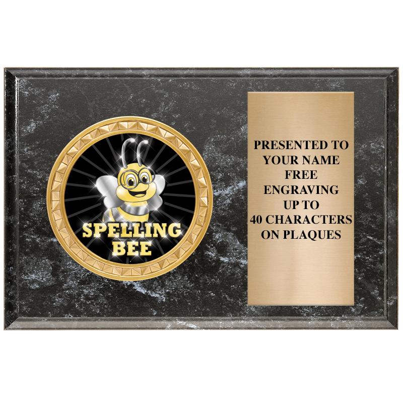 6" X 4" BLACK MBL INSERT PLQ