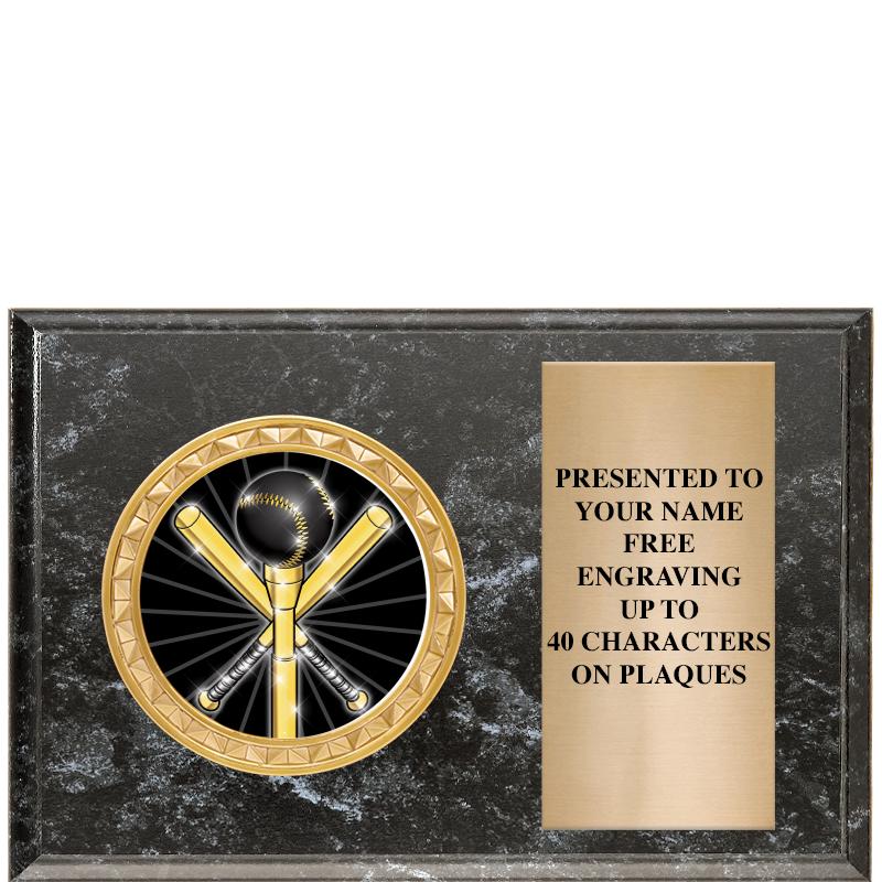 6" X 4" BLACK MBL INSERT PLQ