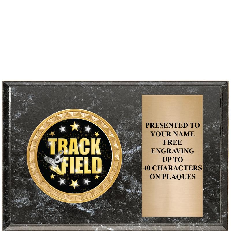 6" X 4" BLACK MBL INSERT PLQ