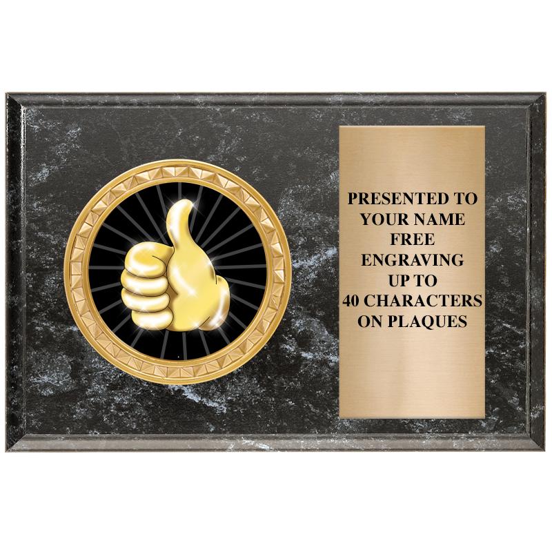 6" X 4" BLACK MBL INSERT PLQ