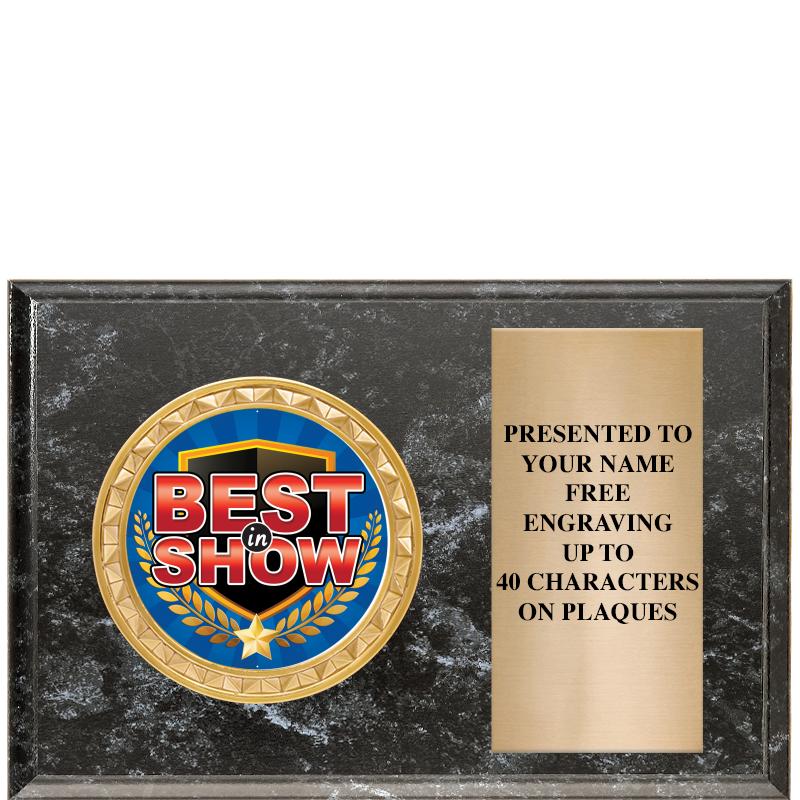 6" X 4" BLACK MBL INSERT PLQ