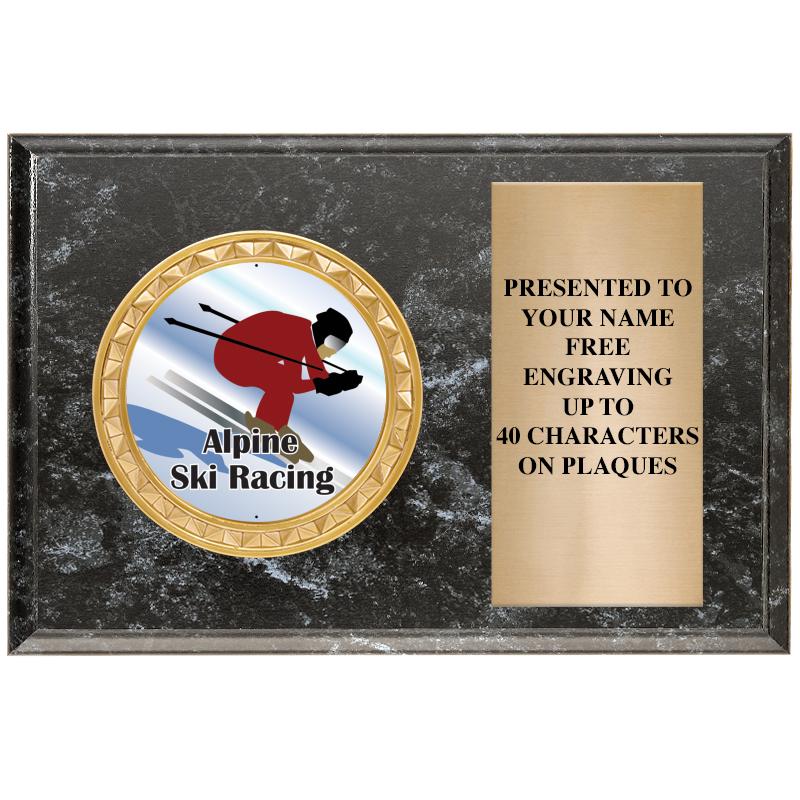 6" X 4" BLACK MBL INSERT PLQ