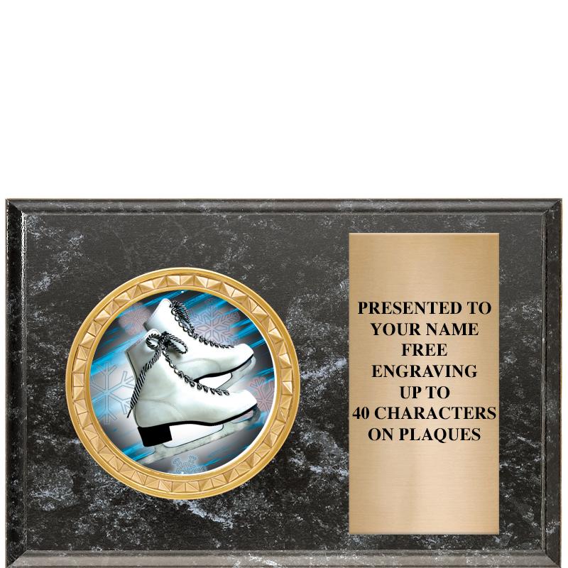 6" X 4" BLACK MBL INSERT PLQ