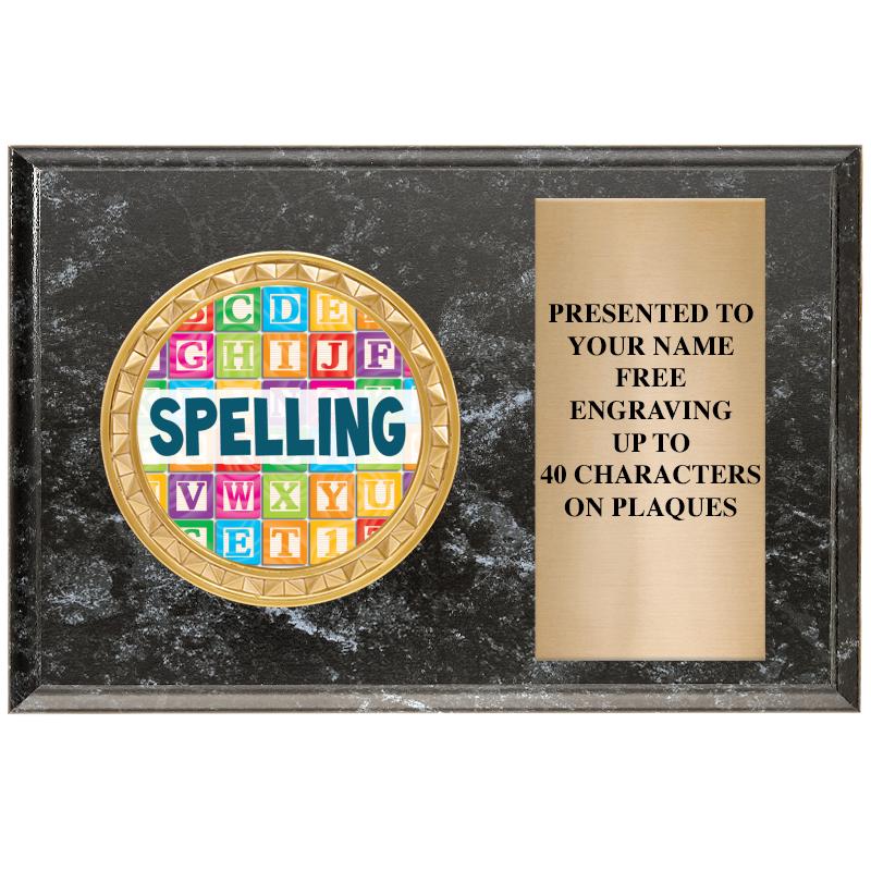 6" X 4" BLACK MBL INSERT PLQ