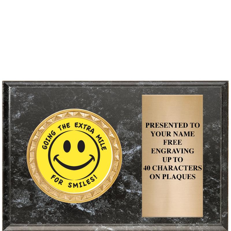 6" X 4" BLACK MBL INSERT PLQ