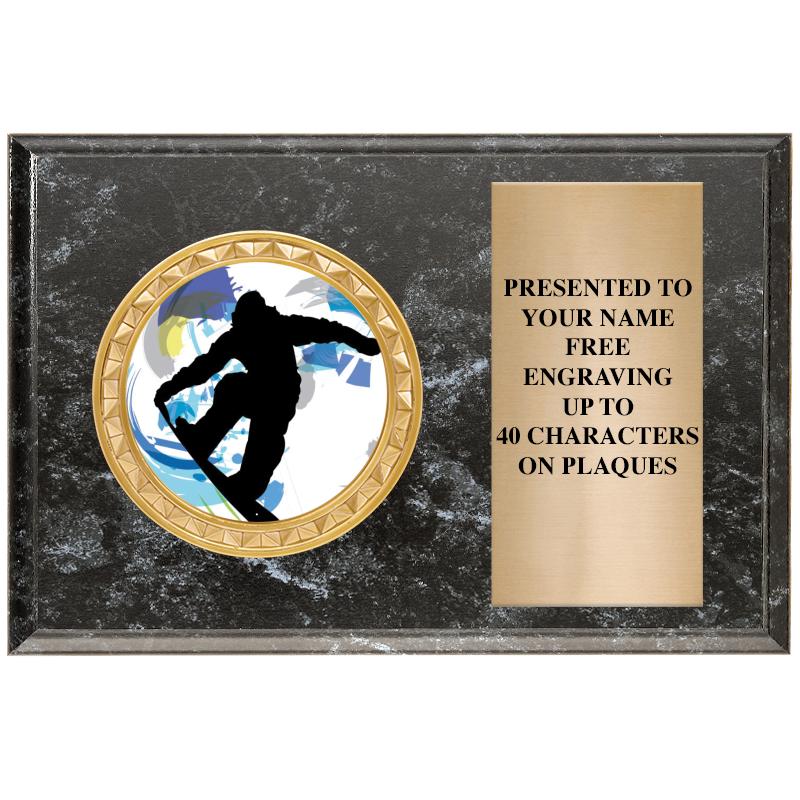 6" X 4" BLACK MBL INSERT PLQ