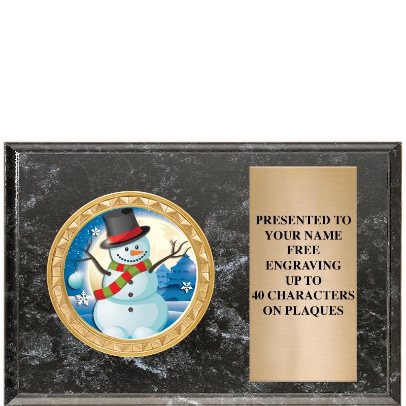 6" X 4" BLACK MBL INSERT PLQ