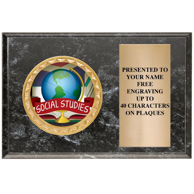 6" X 4" BLACK MBL INSERT PLQ