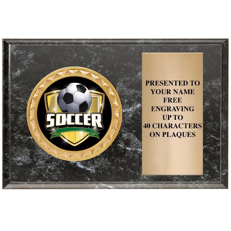 6" X 4" BLACK MBL INSERT PLQ