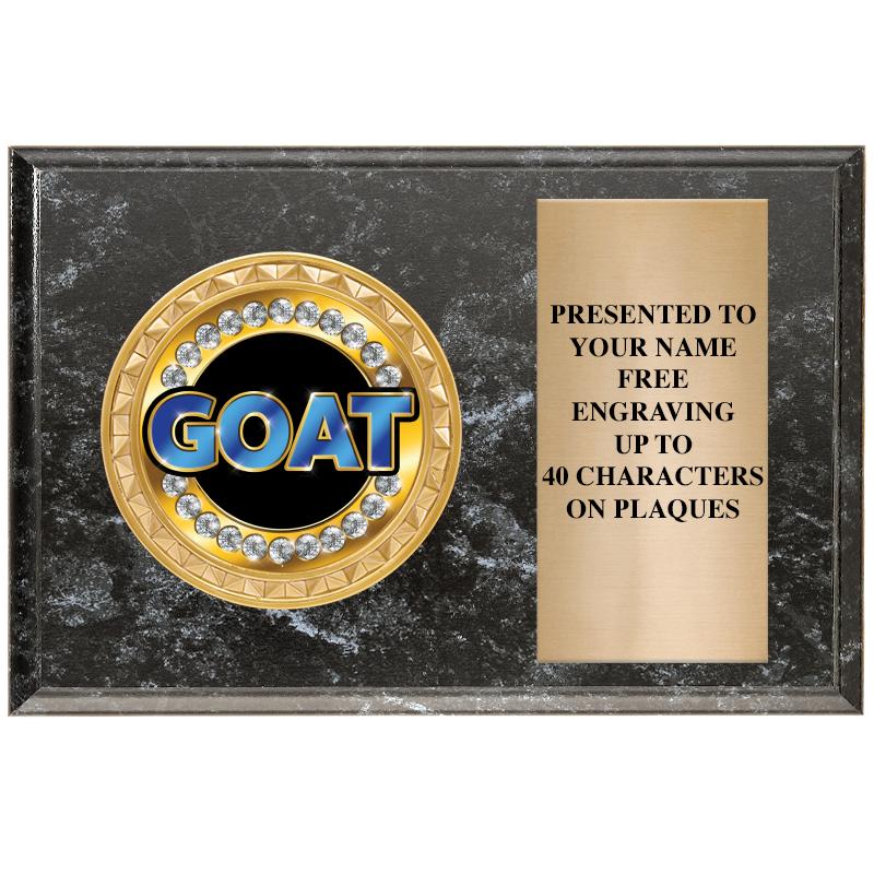 6" X 4" BLACK MBL INSERT PLQ