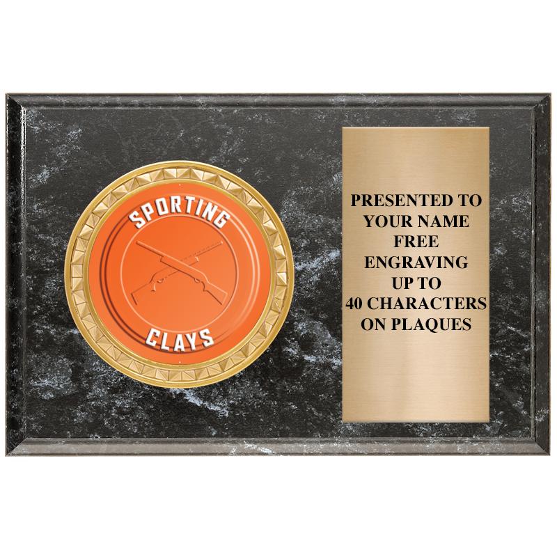 6" X 4" BLACK MBL INSERT PLQ