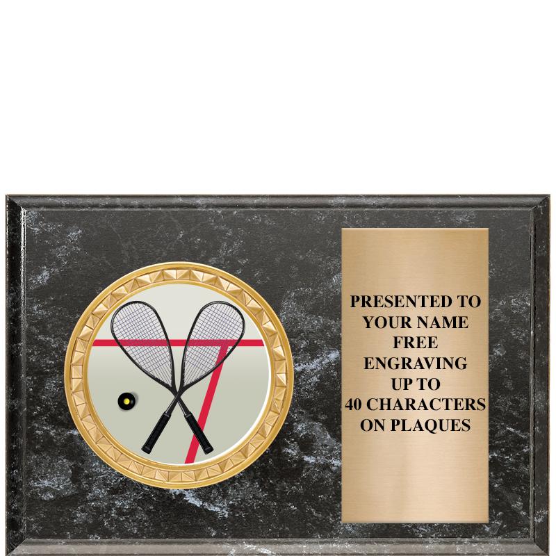 6" X 4" BLACK MBL INSERT PLQ