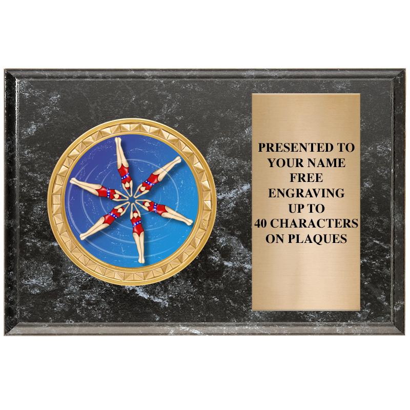 6" X 4" BLACK MBL INSERT PLQ