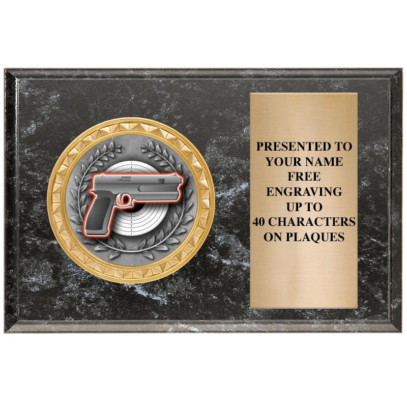 6" X 4" BLACK MBL INSERT PLQ